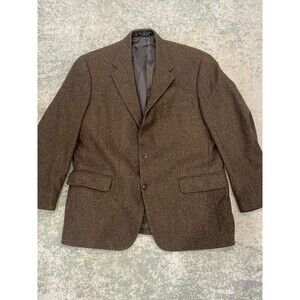 Andrew Fezza Size 44 Camel Hair Blend Chocolate Brown Blazer Sport Coat